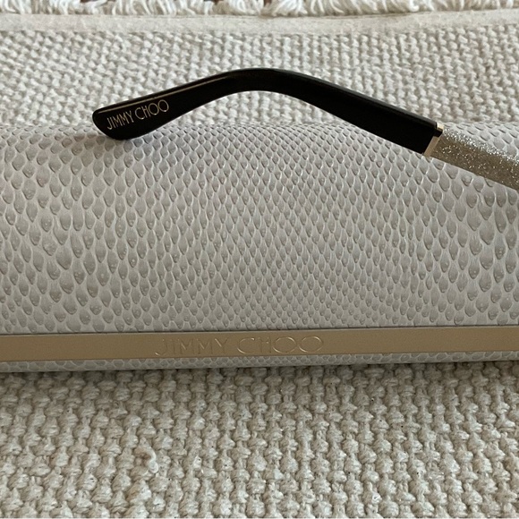 Jimmy Choo JC105 Eyeglass frames Dark Brown Gradient Silver Sparkle on Arms - Picture 4 of 5